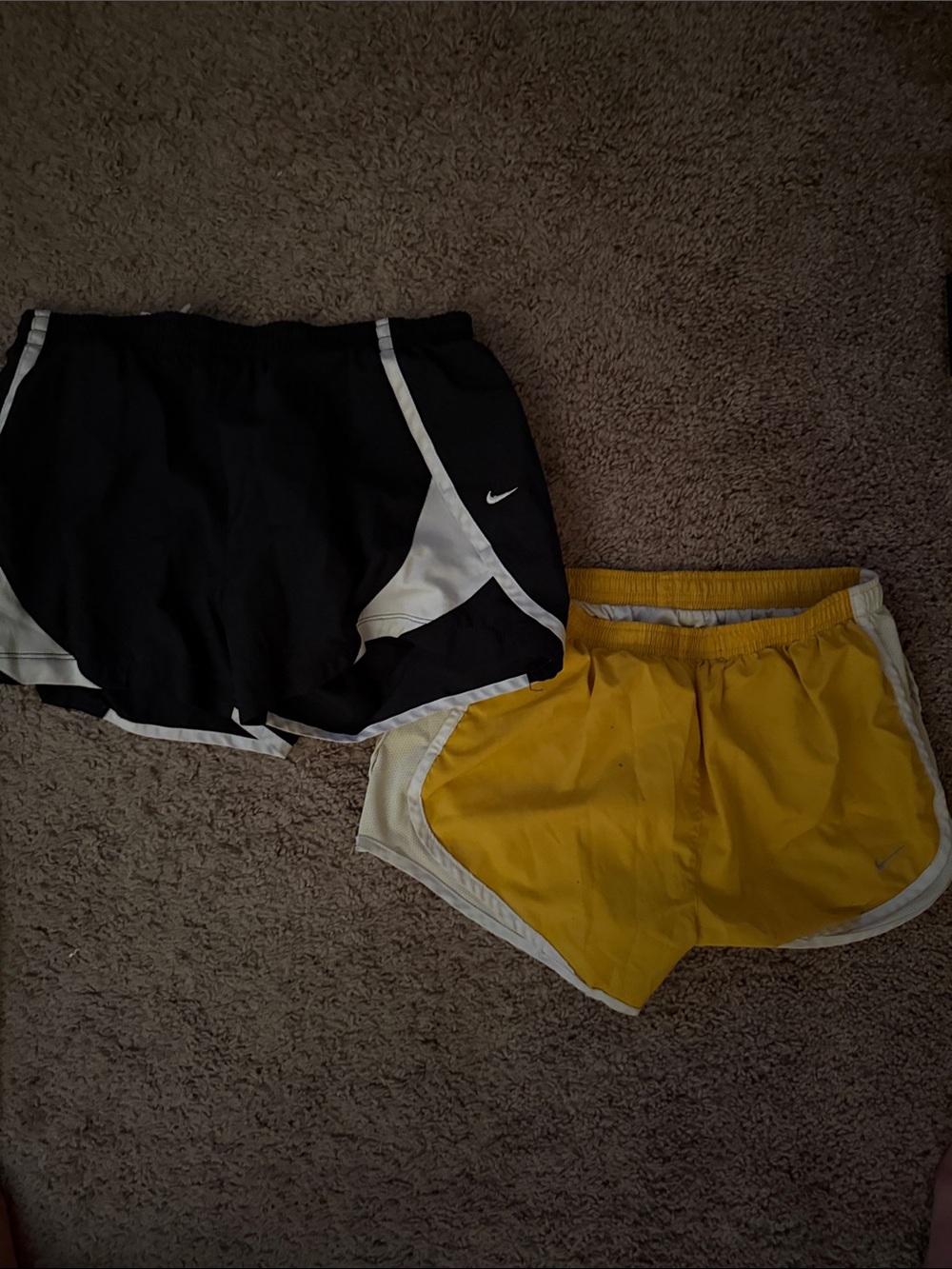 Nike Black & Yellow Split-Trim Athletic Running Shorts Set